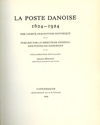 LITTERATUR - JØRGEN BERGSØE: "La Poste Danoise 1624–1924 ...