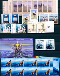 ÅLAND. Samling ryddig oppsatt i to vanlige innstikkbøker, ...