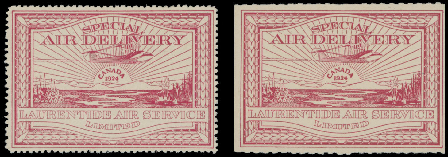 1924, Laurentide Air Service with added ''CANADA 1924'', (25c) red, ...