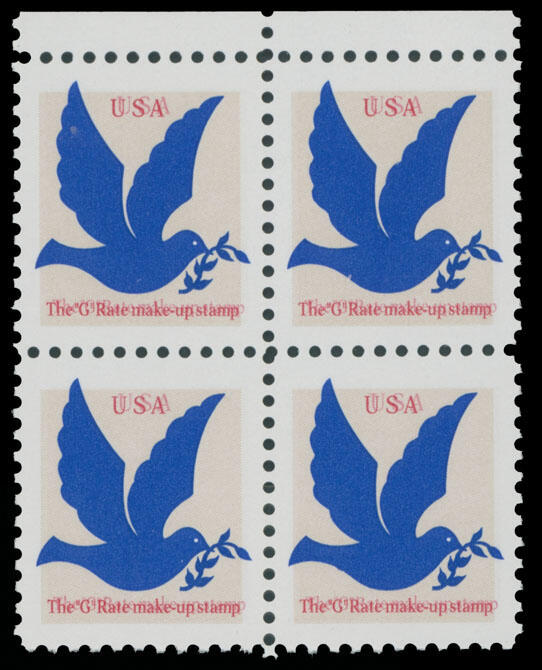 1994, Dove making-up ''G'' rate, (3c) tan, blue and red, double ...