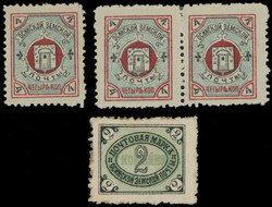 OSA - 1899, Bee-hive, three of 2k black, red and gray blue on paper ...