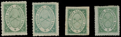 PODOLSK - CROSSED PICKS IN DOUBLE OVAL: 1870(c)-76, four stamps of 5k ...