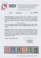 1934, Pope Pius XI, black surcharges 40c/80c - 3.70L/10L, complete ...