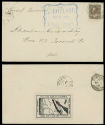 1918 (September 4), First Flight cover Ottawa - Toronto, franked by ...