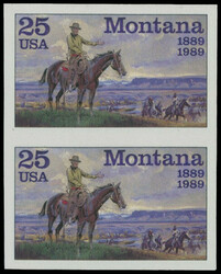 1989, 100th Anniversary of the Montana Statehood, imperforate plate ...