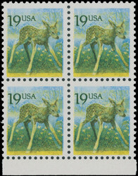 1991, Fawn 10c multicolored, red color omitted, bottom sheet margin ...