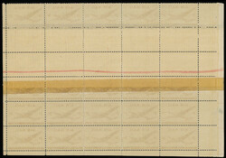 1946, DC-4 Skymaster, 5c carmine, three-side margin block of 30 (5x6, ...