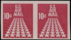 1968, 50-Star Runway, 10c carmine, horizontal imperforate pair of ...