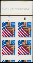 1996, Flag over Porch, two $6.40 intact booklets containing 32c ...