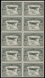 1929, Commercial Airways, Ltd. ''VIA AIR'', (10c) black, pane of ten ...