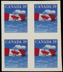 1989, Flag over the Clouds, 39c multicolored, imperforate block of ...