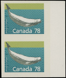 1990, Beluga Whale, 78c multicolored, right sheet margin vertical ...
