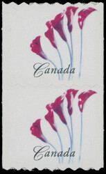2004, Red Calla Lily, (50c) multicolored, vertical pair self-adhesive ...