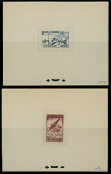 1948, Airplanes, 100fr red and 200fr deep blue, perforated complete ...