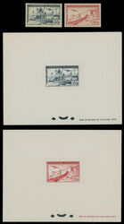 1951, Airplanes over Oasis and Murzuch, 100fr dark blue, and 200fr ...