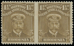 1919, King George V, 1½p bister brown, perforation 14, horizontal ...