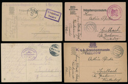 MILITARY POSTAL HISTORY GROUP: 1917-20, 38 items, including 32 field ...