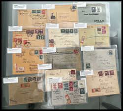 ADVERTISING AND DIFFERENT PRE-PRINTED ITEMS: 1919-39, 122 items, ...