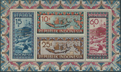 1949, Liberation of Jakarta, Map and Cargo Ship ''Merdeka'', souvenir ...