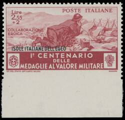 1934, Centenary of the Medal of Valor, 2.55+2L brownish carmine, ...