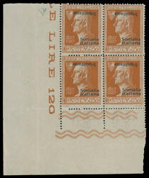 1927, Volta issue, black overprints ''Somalia Italiana'' and inverted ...