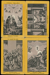 HISTORY OF CHRISTIANITY: SET OF 60 BLACK AND LILAC CARDS WITH YELLOW ...