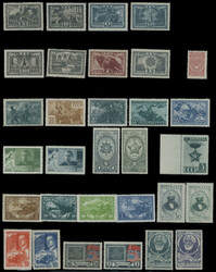 1942-43 Years, complete set of 59 stamps, starting with A. Navoi ...