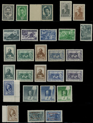1944 Year, complete set of 66 stamps of postage and air post, ...