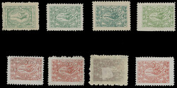 NOLINSK - 1910-15, Swan, 2k green and 2k red, four of each, including ...