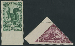 1935, ''Zoological'' issue, two margined stamps with perforation ...