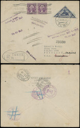 1935 (March 26), Lynx 50k deep blue, triangle stamp used on ...