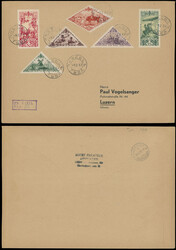 1937, two registered covers from Kyzyl, each one franked by six 15th ...