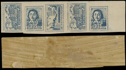 1942, 21st Anniversary of Independence, 25k blue, right sheet margin ...