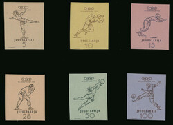 1952, Helsinki Olympic Games, 5(d)-100(d), imperforate complete set ...