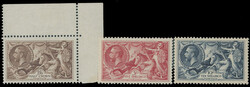 1934, King George V and Sea Horses, 2s6p brown, 5s carmine and 10s ...