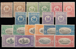 1920, Paris issue, 1r-100r, two complete sets of ten, distinctly ...
