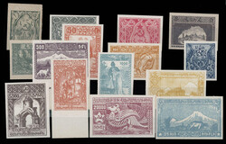 1921, First Constantinople issue, complete set of 15 imperforate ...