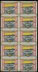 SHIP MAIL: 1914, Drumso, Ferry Post, 10p blue, yellow, red and black, ...