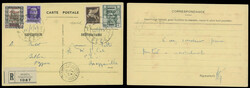 1943 (June 25), registered postcard from Sebha to Brazzaville (French ...