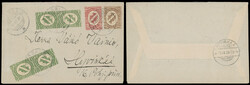 1920 (April 1), cover from Kirjasalo to Hyvinkaa, franked by four ...