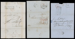 PRE-PHILATELIC MAILINGS: 1846-56, three pre-philatelic entire letters ...
