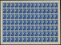 1957, Launching of the First Sputnik, 40k indigo on bluish paper and ...