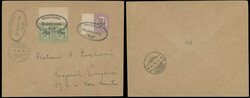 POSTAL HISTORY: 1919 (October 13), pair of 5p and a single of 40p ...