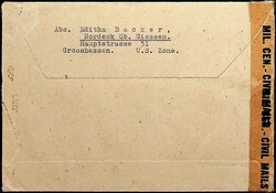 1947, Ziffern-Block auf Brief von "Nordeck-21.4.47 nach ...