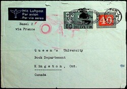 1945, Luftpost-Brief von "Olten-14.5.45" nach Kingston/Canada