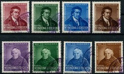 1940-42, alle 8 Werte Pestalozzi und Girard mit sauberem Eck-Stpl., ...