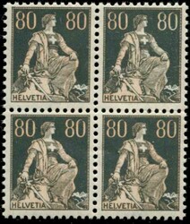 1908-15, 40 und 80 Rp. Sitzende Helvetia, je VB, SBK 500 ...