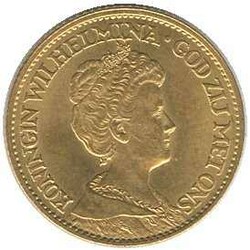 1911, 10 Gulden Gold, Wilhelmina, Erh. vz, 6,72 gr. 900er Gold
