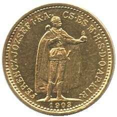 1903, 10 Korona Gold, Standbild Franz Josef, Erh. vz, 3,387 gr. 900er ...