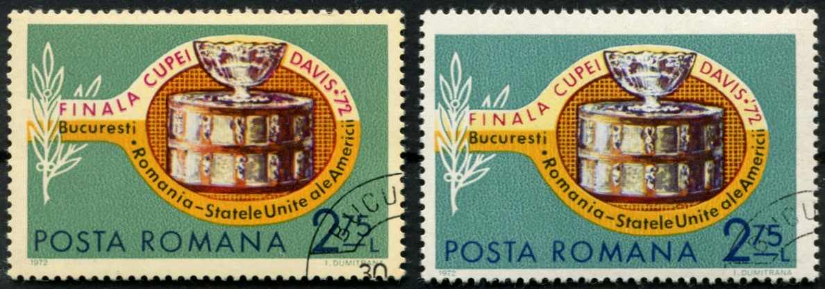 1972, Endspiel um den Davis-Cup Bukarest Kab.-Stück, ABART: Druck ...